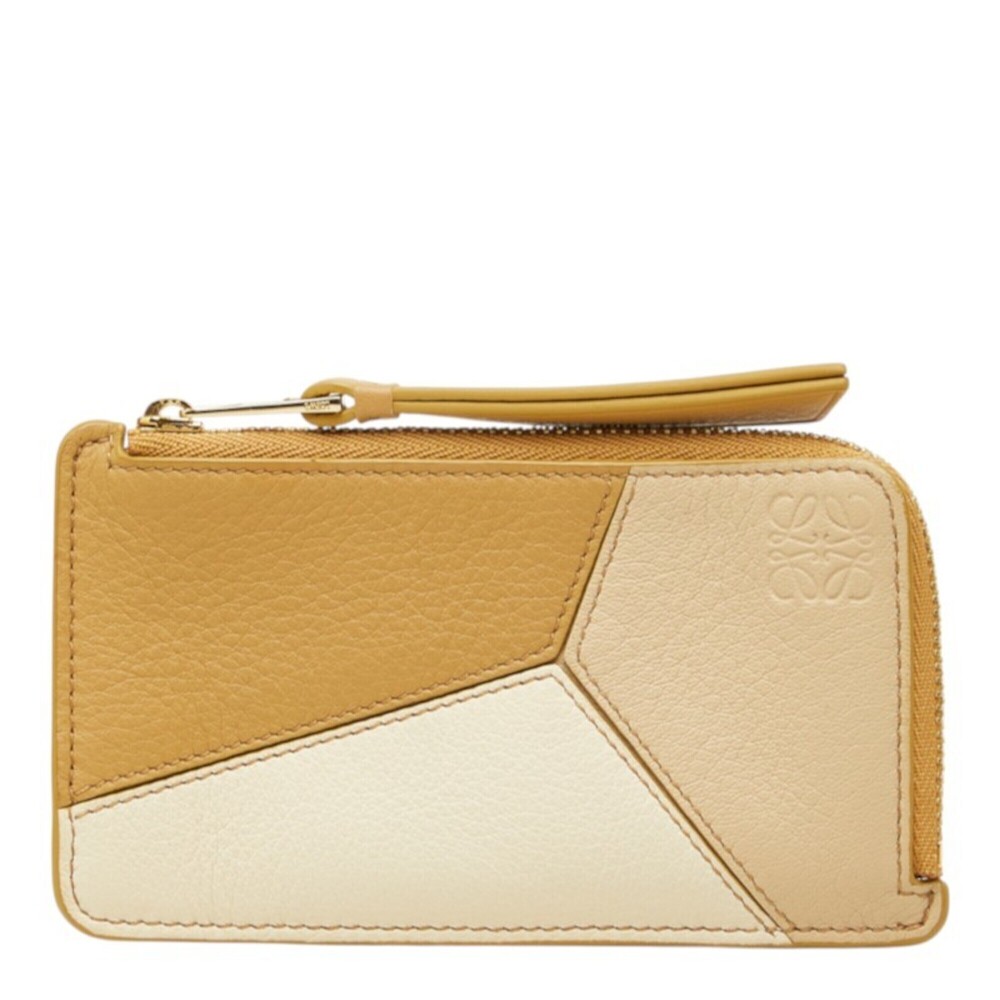 Loewe Anagram Puzzle Wallet/Coin Purse, C510Z40X12, Beige Leather, Women's.